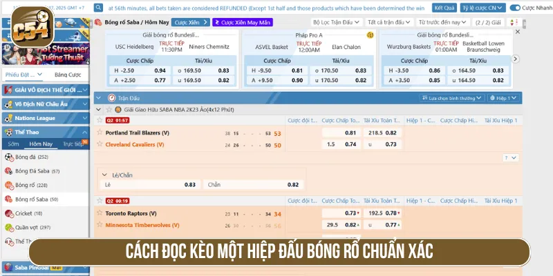 Cách đọc kèo một hiệp đấu bóng rổ chuẩn xác