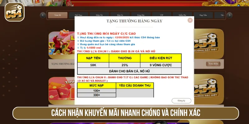 Cách nhận khuyến mãi nhanh chóng và chính xác