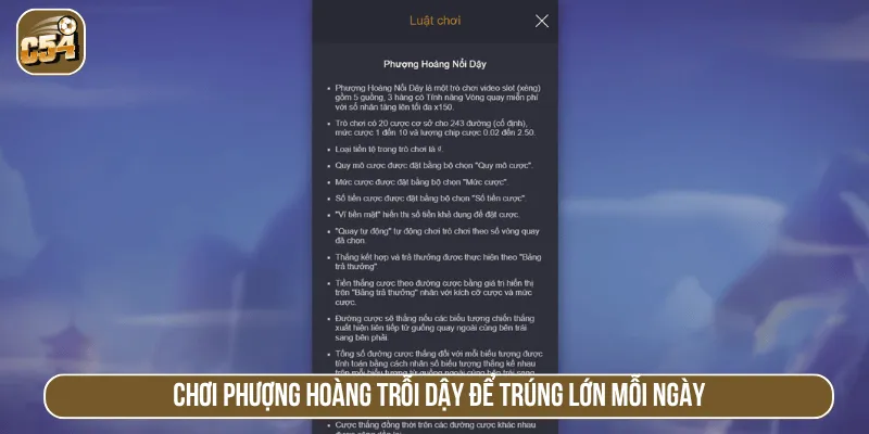 Chơi Phượng hoàng trỗi dậy để trúng lớn mỗi ngày