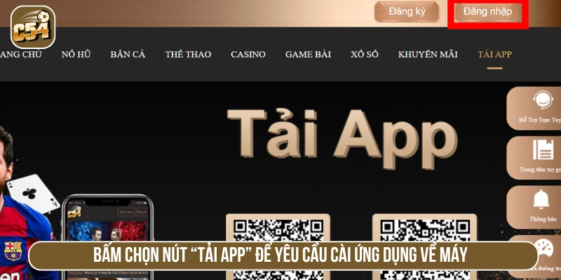 Chọn nút Tải app để cài đặt ứng dụng về máy