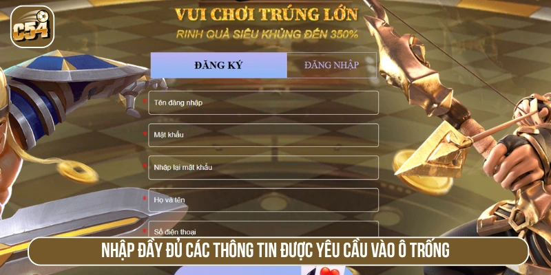 Hướng dẫn đăng ký nhập đầy đủ thông tin trong form 