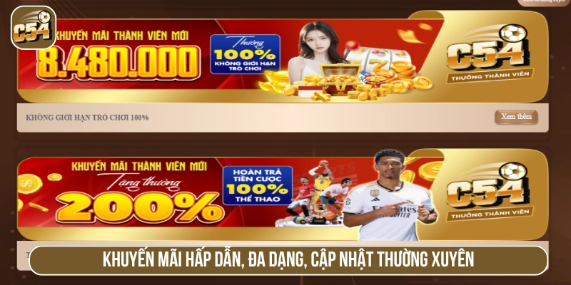 Nhiều khoản ưu đãi hấp dẫn tại C54 