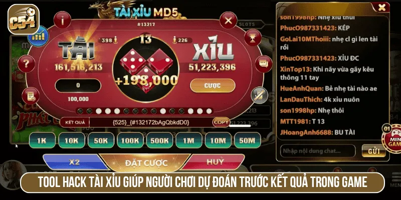 Tool hack tài xỉu giúp người chơi dự đoán trước kết quả trong game