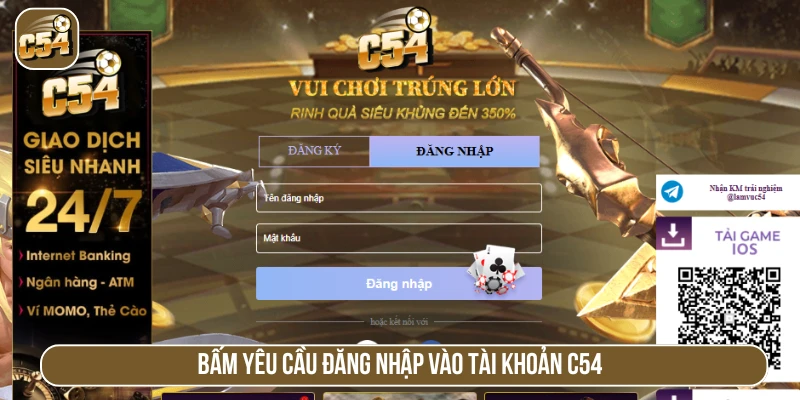 Yêu cầu đăng nhập vào tài khoản C54 